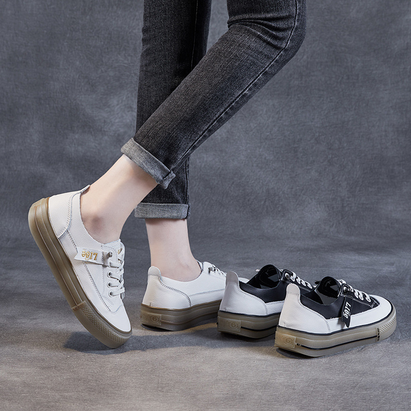 Spring, Summer, and Fall All-Season Thick Soled Beef Tendon Flat Shoes