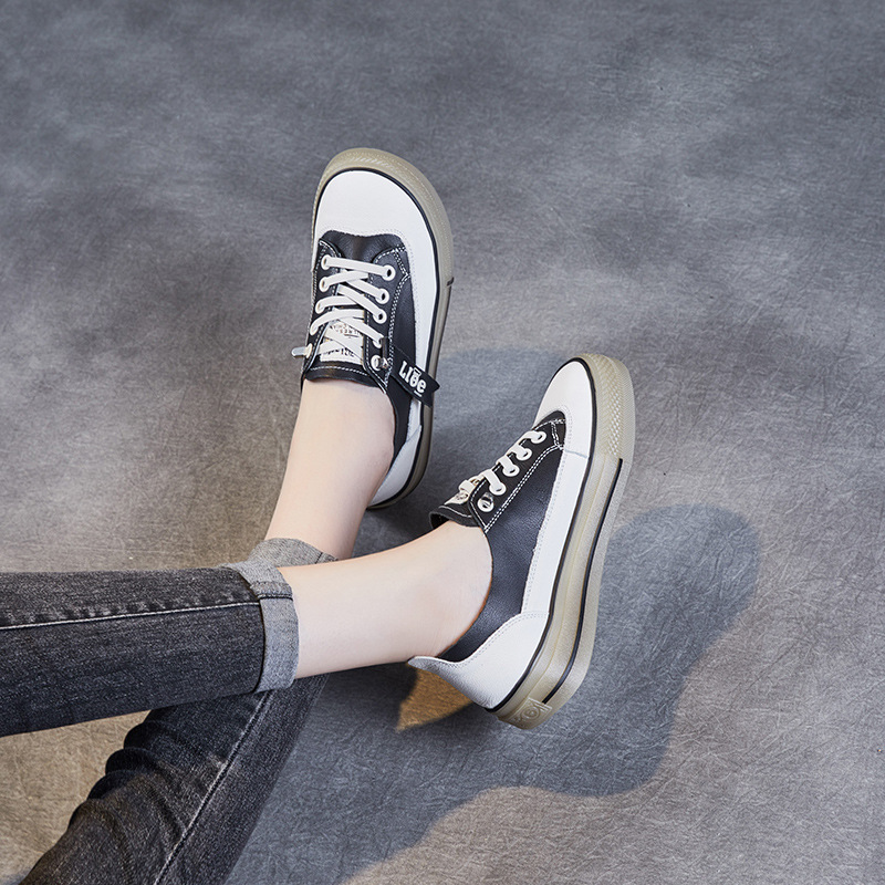 Spring, Summer, and Fall All-Season Thick Soled Beef Tendon Flat Shoes