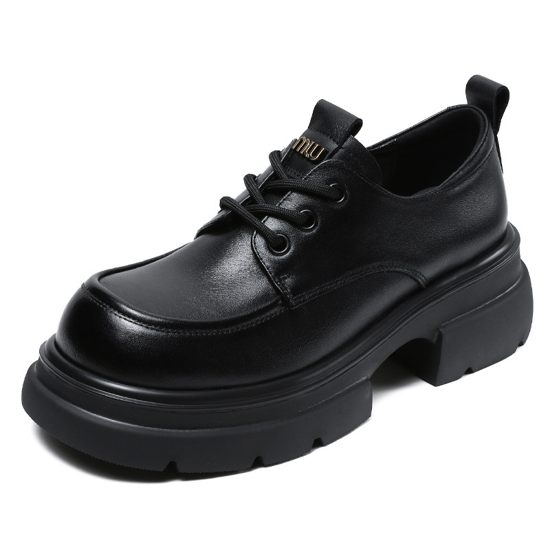 New Platform Brown Lace-Up Loafers