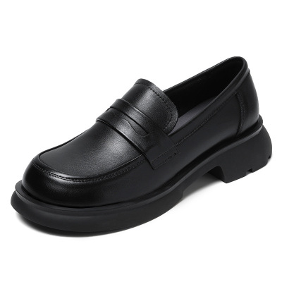 Top Layer Cowhide Loafers & Slip-On Kitten Heels 01