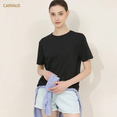 Loose Cotton Base Round Neck Pilot Style Short Sleeve T-Shirt 02