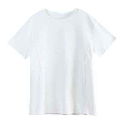 Loose Cotton Base Round Neck Pilot Style Short Sleeve T-Shirt 01
