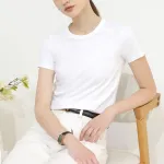 New Cotton Solid Color Round Neck Short Sleeve T-Shirt