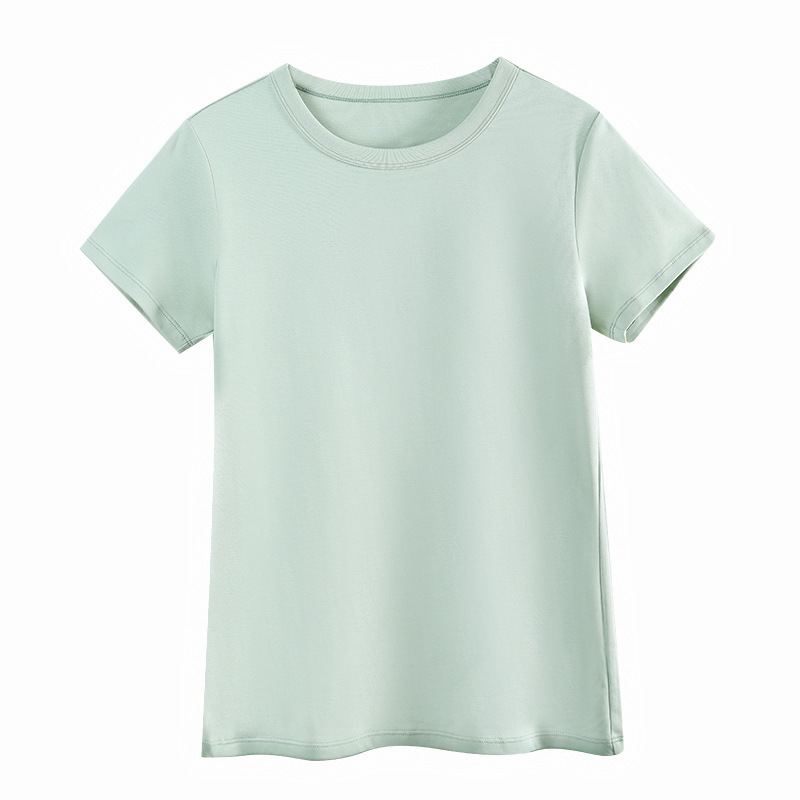 New Cotton Solid Color Round Neck Short Sleeve T-Shirt