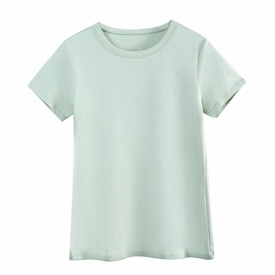 New Cotton Solid Color Round Neck Short Sleeve T-Shirt 01