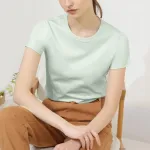 New Cotton Solid Color Round Neck Short Sleeve T-Shirt