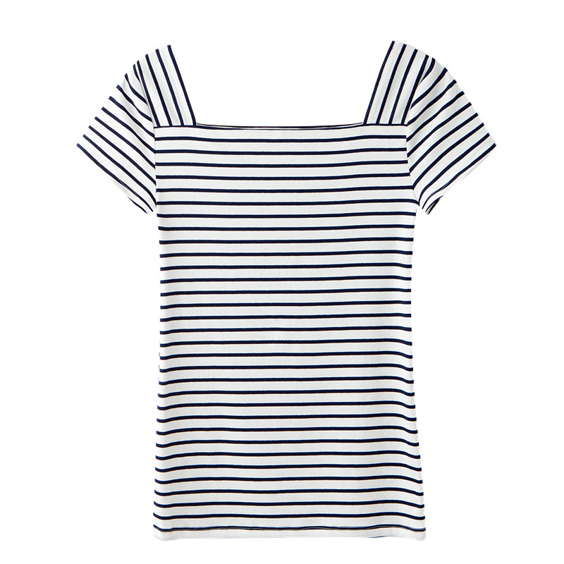 New Women's Striped Horizontal T-Shirt Women's Knitted Top