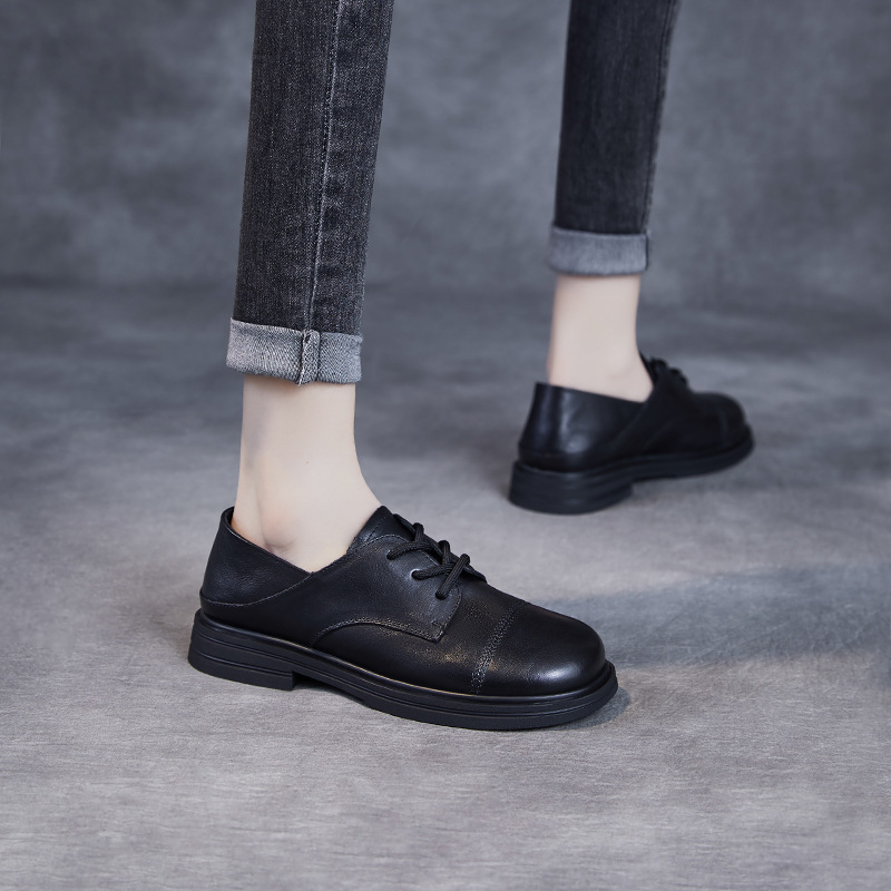 Spring New English Lace-Up Light Luxury Loafers Work Shoes