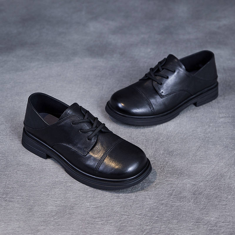 Spring New English Lace-Up Light Luxury Loafers Work Shoes