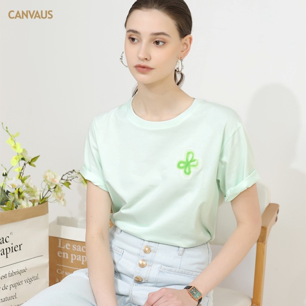 New Crew-Neck Short-Sleeved Printed Cotton T-Shirt