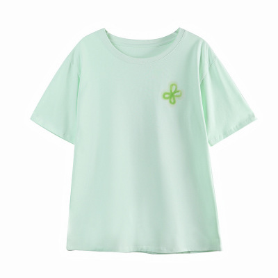 New Crew-Neck Short-Sleeved Printed Cotton T-Shirt 01
