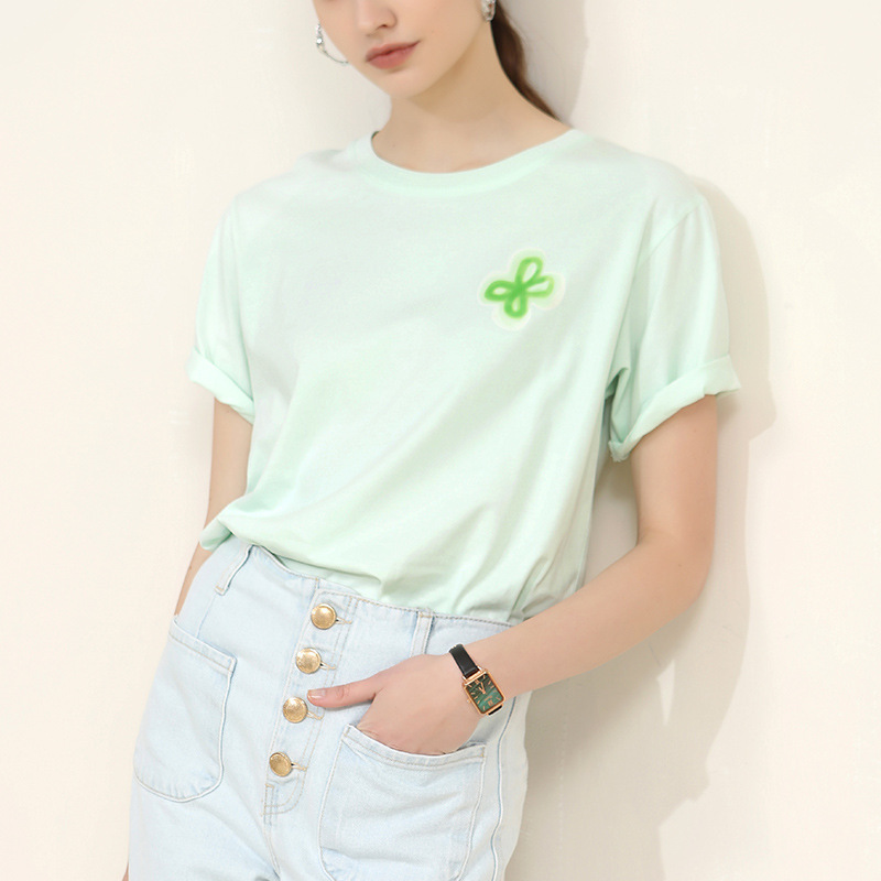 New Crew-Neck Short-Sleeved Printed Cotton T-Shirt