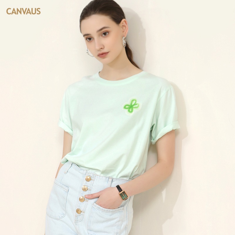 New Crew-Neck Short-Sleeved Printed Cotton T-Shirt