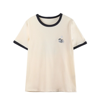 Round-Neck Printed Cartoon Bear Short-Sleeved T-Shirt 01