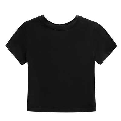 Short Navel Show Modal Slim-Fit Crew-Neck T-Shirt 01