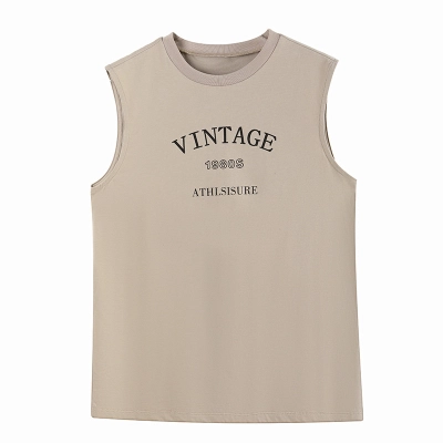 Loose Top with Small Round-Neck Letter Print 01