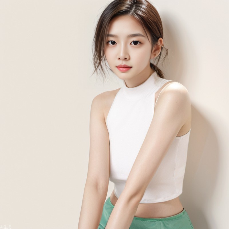 New Tight-Fitting Sleeveless Mid-Neck Waistcoat with Exposed Waist