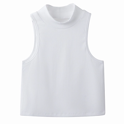 New Tight-Fitting Sleeveless Mid-Neck Waistcoat with Exposed Waist 01