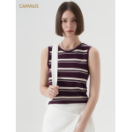 New Women's Simple Color-Blocking Striped Vest