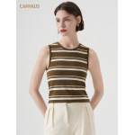 New Women's Simple Color-Blocking Striped Vest