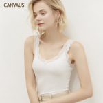Sexy Lace-Trimmed Summer Halter Top
