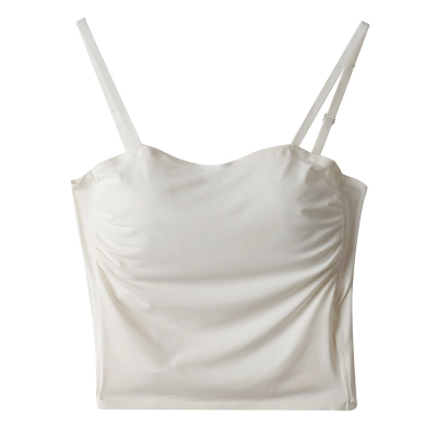 Short Pleated Design Halter Top 02