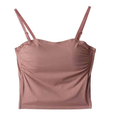 Short Pleated Design Halter Top 01