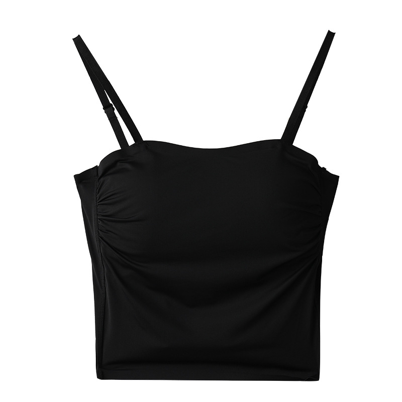 Short Pleated Design Halter Top
