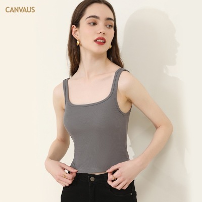 Square-Neck Halter Top with Built-in Chest Pads 02