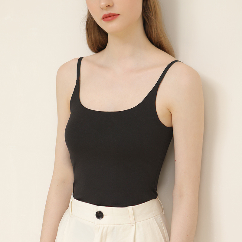 U-Shaped Collar Beautiful Back Halter Top for Ladies