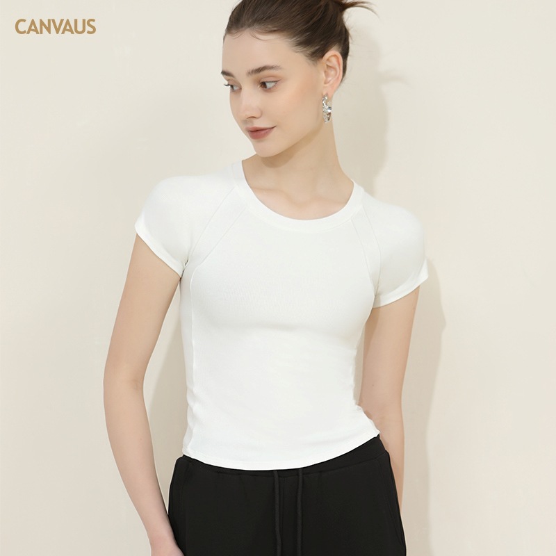Basic Short Round-Neck Slimming Short-Sleeved T-Shirt