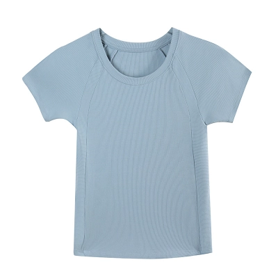 Basic Short Round-Neck Slimming Short-Sleeved T-Shirt 01