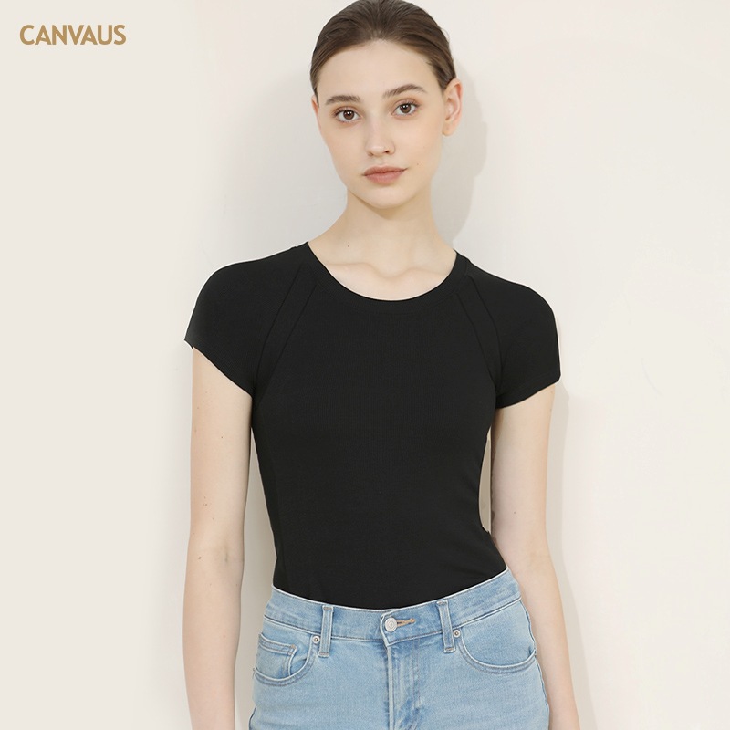 Basic Short Round-Neck Slimming Short-Sleeved T-Shirt