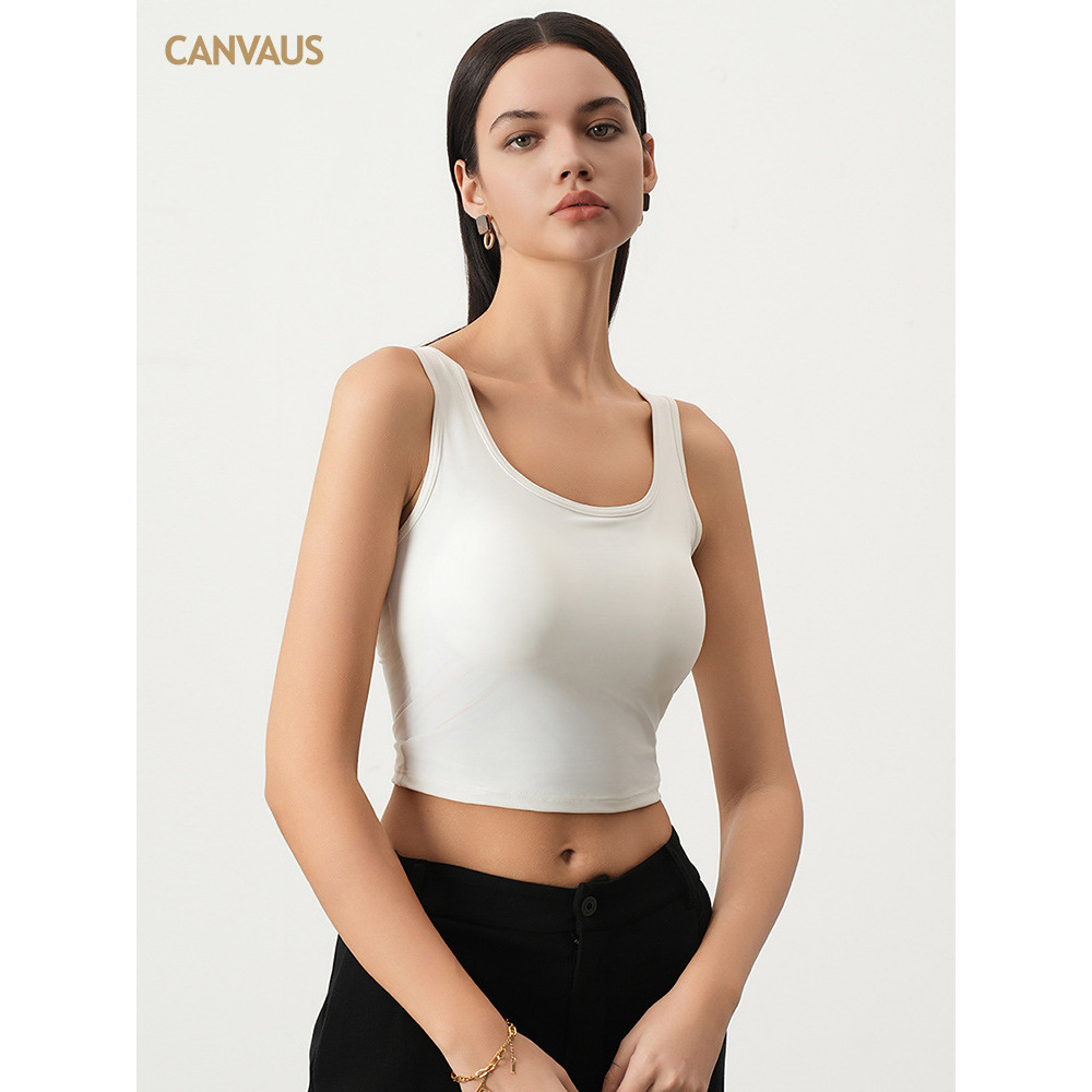Classic U-Shaped Neckline Halter Vest with Chest Pads