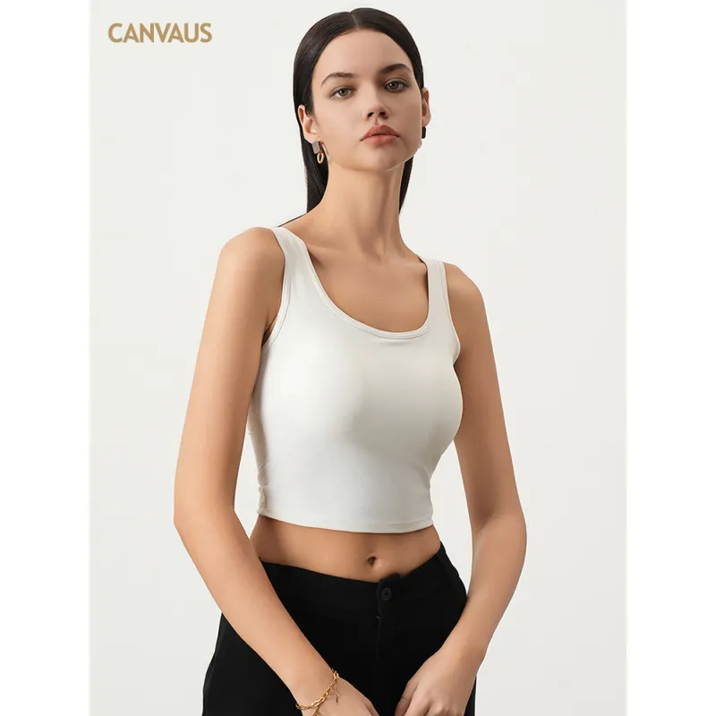 Classic U-Shaped Neckline Halter Vest with Chest Pads