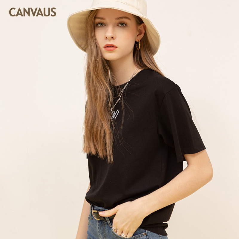 Cotton Loose Double-Sided Printed Short Sleeve Top