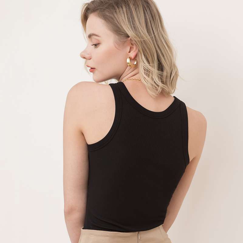 European and American Solid-Color Sports I-Shaped Vests