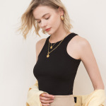 European and American Solid-Color Sports I-Shaped Vests