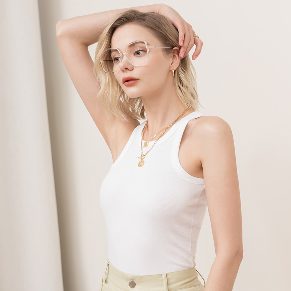 European and American Solid-Color Sports I-Shaped Vests