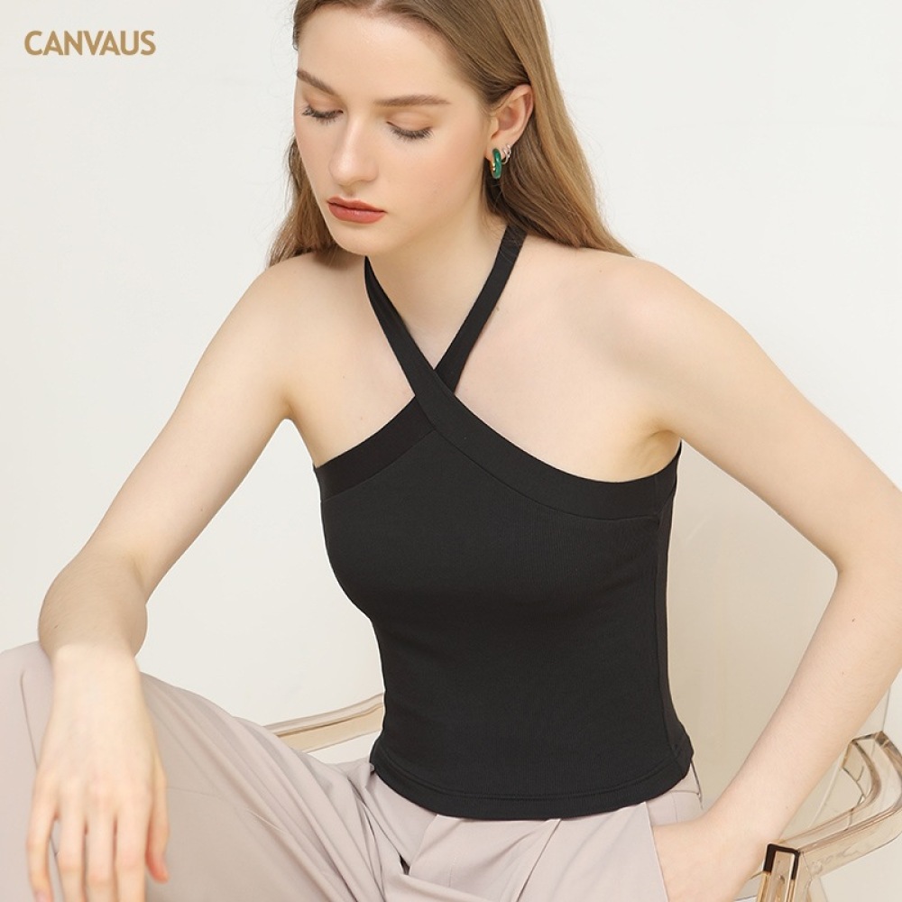 Knitted Threaded Halter Top