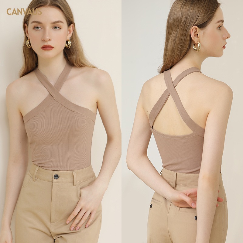 Knitted Threaded Halter Top