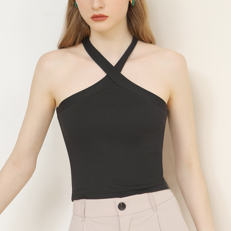 Knitted Threaded Halter Top