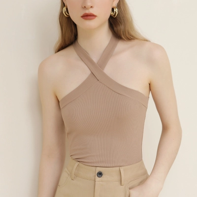 Knitted Threaded Halter Top 02