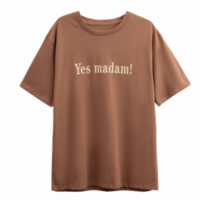 New Cotton Loose Round-Neck Printed Short-Sleeved T-Shirt 01