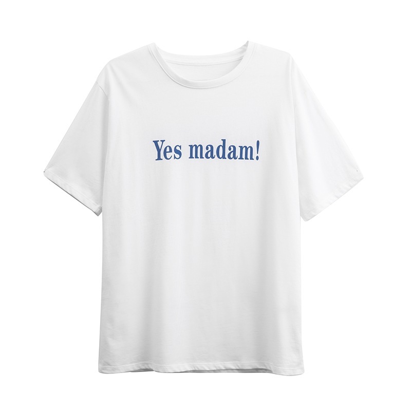 New Cotton Loose Round-Neck Printed Short-Sleeved T-Shirt