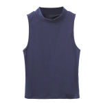 Solid-Color Sleeveless Women's Round-Neck Vest