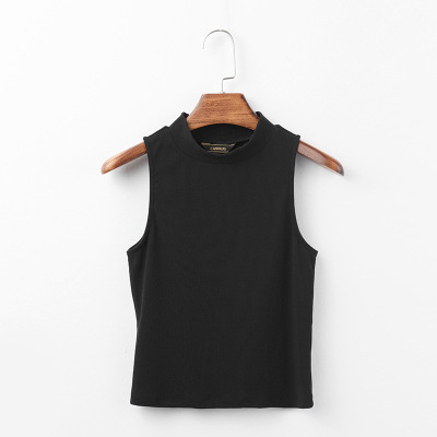 Solid-Color Sleeveless Women's Round-Neck Vest 02