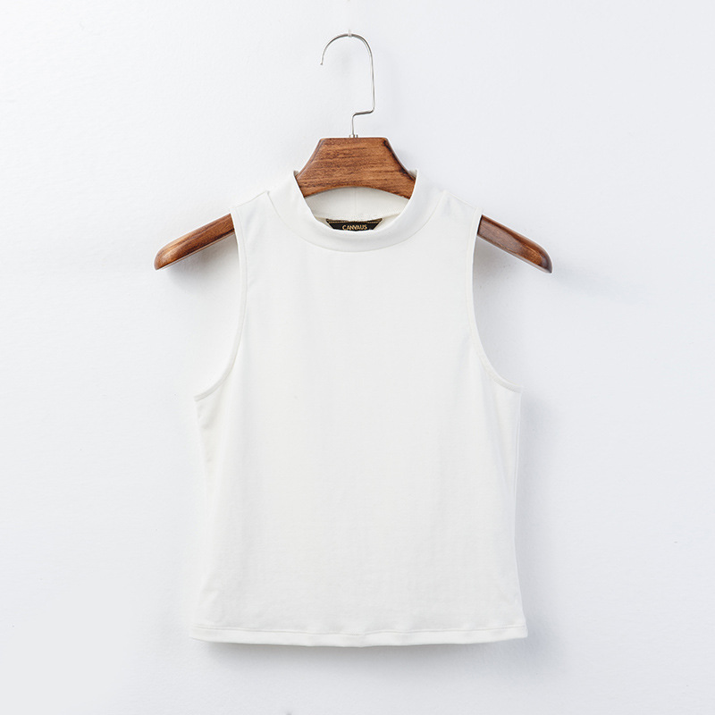 Solid-Color Sleeveless Women's Round-Neck Vest