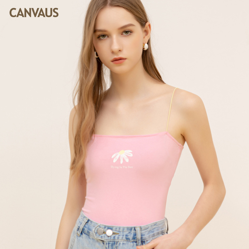 Summer's New One-Line Strappy Printed Vest