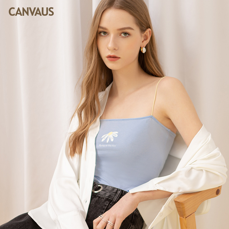 Summer's New One-Line Strappy Printed Vest